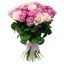 Букет 55 фиолетовых и розовых роз